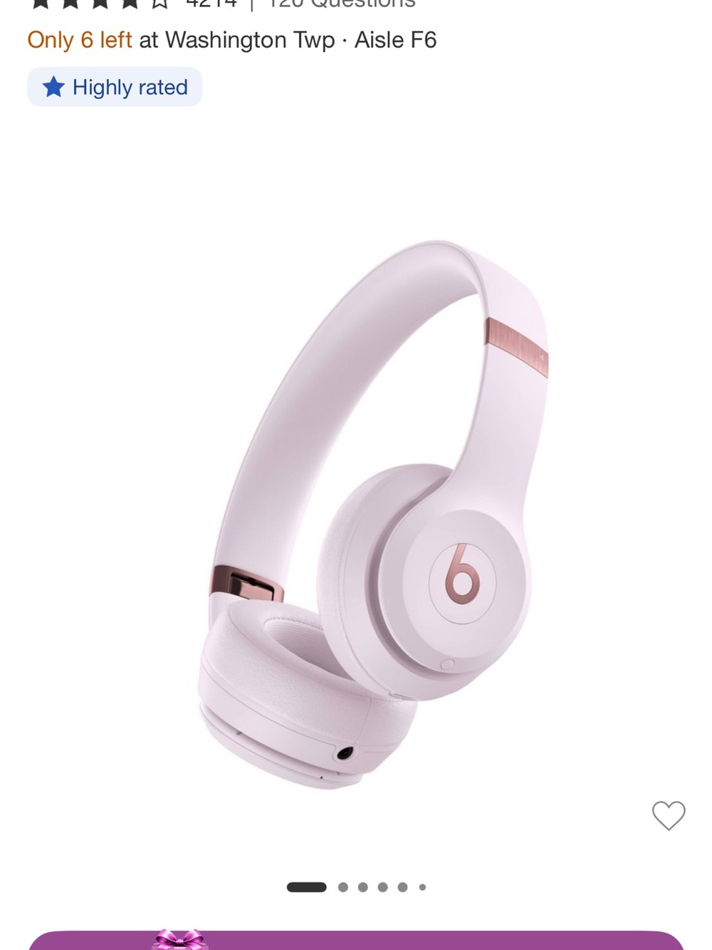 NEW!! Beats Solo3 Wireless Over-Ear Headphones in Soft Pink